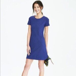 Banana Republic Womens ponte knit Blue Short Sleeve Shift Dress  Pockets Size 14